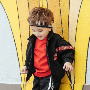 塔哒儿童装春秋季男童男小童针织外套运动舒适宽松韩版衣服