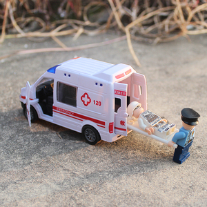 宝宝儿童玩具大号120救护车救援警车模型仿真小汽车男孩惯性开门