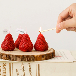 ins网红小草莓蜡烛蛋糕装饰创意香薰摆件生日派对圣诞节甜品插件