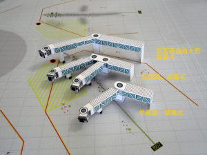 1:400机场建筑廊桥纸模型