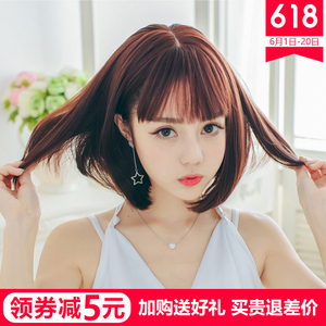 假发女短发直发 bobo头梨花头空气齐薄刘海假发套 逼真韩国学生头