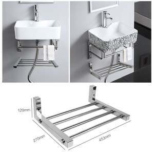 不锈钢置物架不锈钢毛巾架洗手洗脸洗面盆置物架尺寸452712