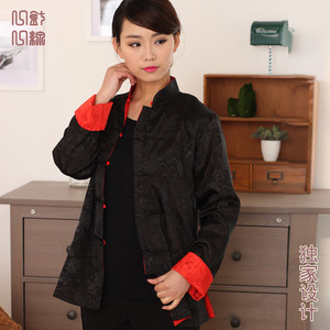 中国风秋季女装改良喜庆唐装女式复古盘扣长袖上衣双面穿中式外套
