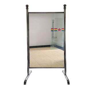 专业定制部队机关大厅楼梯口军容风纪警容镜不锈钢框架落地全身镜