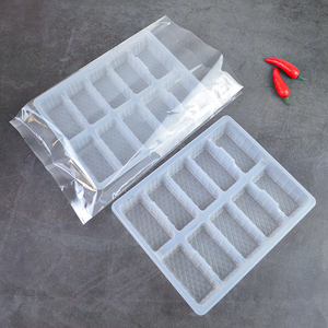 一次性饺子托水饺冷冻托盘塑料塑封袋10格耐热外卖包装糕点打包盒