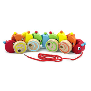 viga拖拉毛毛虫宝宝早教益智学步拉线玩具卡通动物游戏木制1-2岁