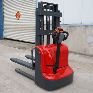 全电动叉车小型站驾式2吨堆高车液压升降装卸车步行式1吨搬运神器