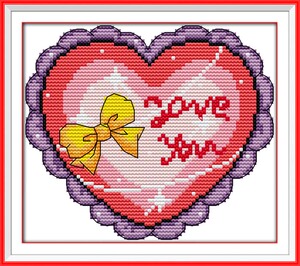 小学生十字绣生日礼物款心形蛋糕简单新手初学者儿童小孩款小幅画