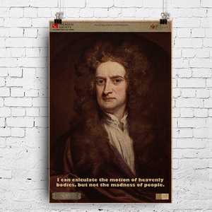 科学家海报艾萨克·牛顿isaac newton英格兰物理学家数学家海报
