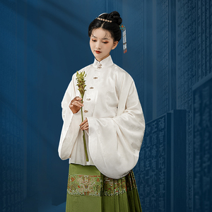 明雀传统服饰原创明制醋酸立领对襟琵琶袖短袄汉服(60天发货)
