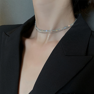 韩国带钻项链女2023年新款轻奢小众脖子饰品锁骨链choker项圈颈链