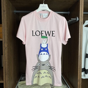 [宫先生国现]loewe 罗意威 粉色龙猫休闲短袖t恤 男女同款s848y22