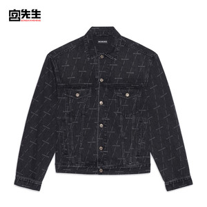 巴黎世家黑色牛仔外套