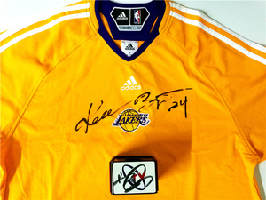 nba洛杉矶湖人队科比布莱恩特 kobe亲笔签名2002总投篮服阿迪达斯