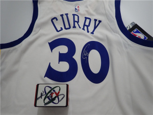 NBA金州勇士队Stephen Curry 斯蒂芬库里 亲笔签名球衣篮球服背心