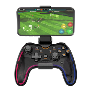 新款任天堂无线透明RGB彩光双震动带支架游戏手柄支持PS3PS4Switc