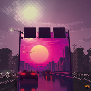 tlp反光贴纸 心情切片系列 蒸汽波合成器落日余晖dmc-12飞车 贴纸