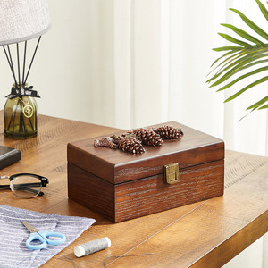 美式复古针线盒家用木质缝纫线盒针线包大号工具收纳盒结婚礼物