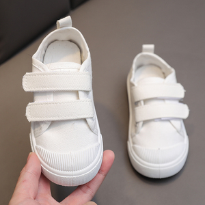 2024年春秋季新款幼儿园鞋校园指定白鞋儿童帆布鞋男女宝宝童鞋子
