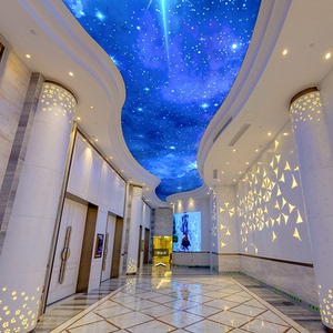 软膜天花吊顶透光膜uv高清白色圆异形卡布灯箱定制蓝天星空发光膜
