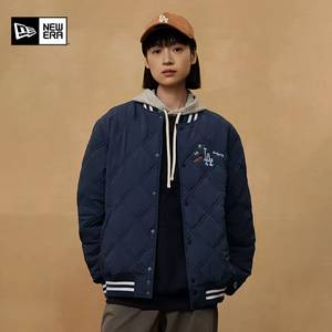 newera 纽亦华棒球服秋冬mlb联名款棉服夹克洛杉矶道奇队运动外套