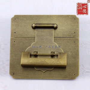 中式仿古樟木箱铜配件老式家具锁箱锁箱扣珠宝箱柜搭扣复古锁扣