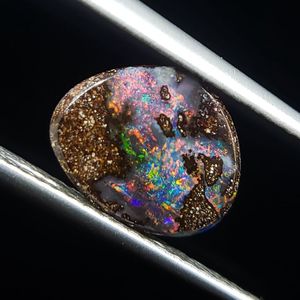 【月成】铁欧泊天然多彩宝石澳大利亚昆士兰裸石1.63克拉砾石镶嵌