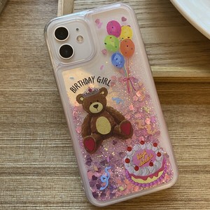 【一休哥】high cheeks正品生日泰迪熊流沙手机壳保护套 韩国代购