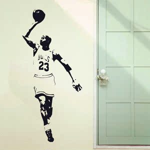 可定制转移防水一代精雕装饰贴画nba球星乔丹墙贴可代发