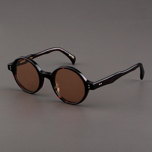 moscot lemtosh太阳镜男偏光浅茶色镜片复古小圆框眼镜玳瑁墨镜女