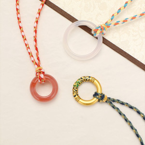 吊坠链万能项链平安扣绳子编织绳唐卡挂绳儿童黄金配绳藏式编绳