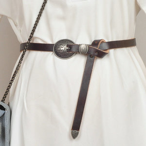 民族风复古腰带女装饰配裙子连衣裙皮带细款真皮纯头层牛皮个性潮