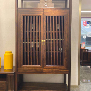 赖氏家具东辰中式轻奢全实木黑檀展示柜