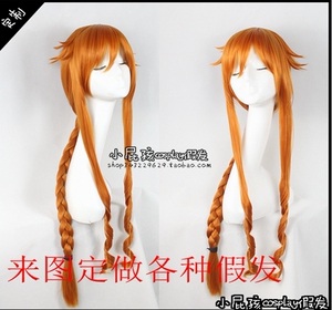 小屁孩cosplay假毛约会大作战cos八舞夕弦耶俱矢辫子橘黄色假发套