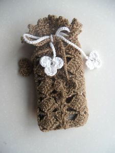 手工钩花 手机袋 华为 三星 苹果 手机套 手机包 小拎包 毛线编织