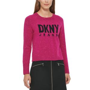 美国代购DKNY正品2023新款春秋圆领针织衫女外套头内搭毛衣打底衫