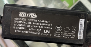 TSC条形码打印机BILLION电源适配器TA060-240250MAX输出24V2.5A