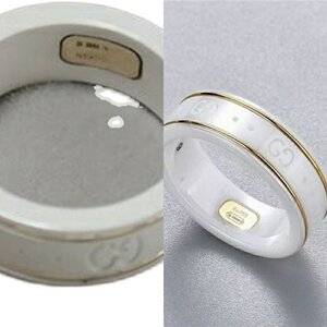 正品代购春夏gucci古驰女士陶瓷戒指新款白色双g指环古奇对戒饰品