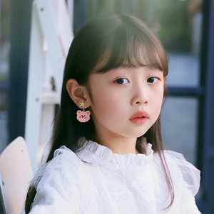 儿童无耳洞耳夹女童可爱小熊耳环少女心蝴蝶结耳坠甜美兔子耳饰品