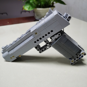 乐高枪启蒙积木吃鸡手枪男孩拼装小颗粒可发射沙漠之鹰mc武器礼物