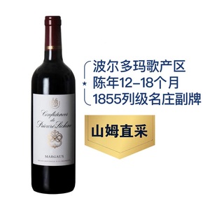 法国进口骊仙庄园副牌波尔多玛歌法定产区AOC红葡萄山姆代购红酒