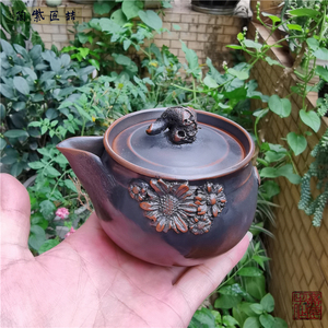 《马琳》云南建水紫陶马琳老师新款纯手工复古手抓茶壶捡漏茶具