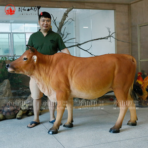 仿真牛雕塑水牛玻璃钢落地动物大摆件牧童骑黄牛模型户外园林景观