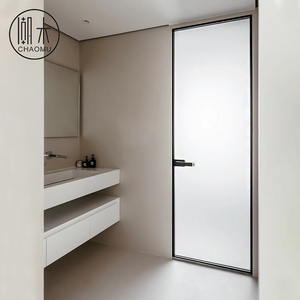 极简窄边卫生间门定制网红玻璃门铝合金隐形门厨房门洗手间平开门