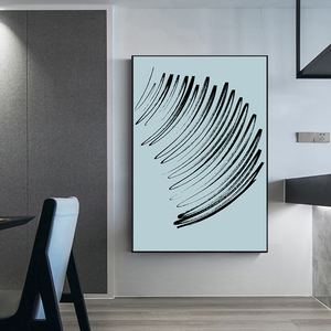 简约轻奢玄关装饰画高级灰挂画黑白极简几何线条壁画抽象艺术墙画