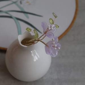 原创手工小花钿汉服发簪u簪发钗古风简约女汉服头饰朵簪盘发