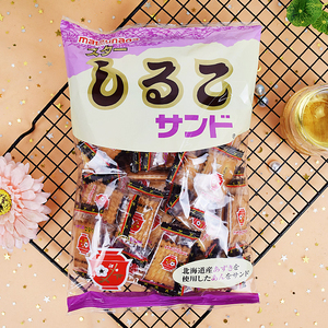 日本进口零食品北海道松永红豆夹心饼干迷你单独小包装袋网红好吃