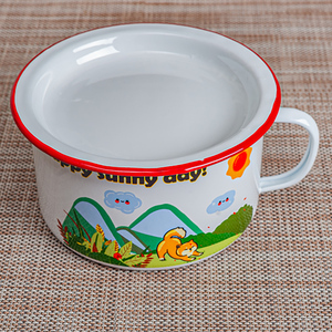 飞凡 大容量老式怀旧带盖搪瓷快餐杯泡面碗学生食堂茶饭缸子饭盒