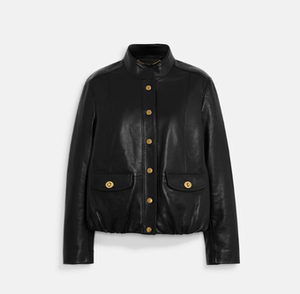 coach/蔻驰专柜款女士时尚潮流旗舰店经典机车夹克轻奢正品皮衣0人