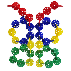 大圆花片台湾游思乐us儿童益智建构拼插积木玩具圆形雪花片160片